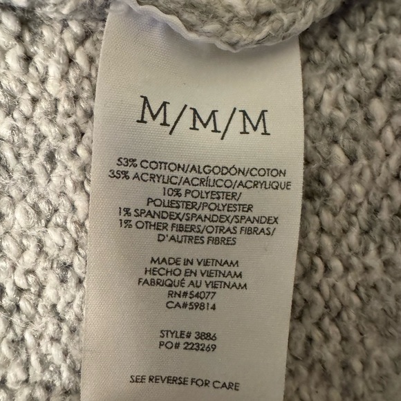 CABI 3886 Tilt Colorblock Cardigan Sweater Gray & Tan Marled Size Med EUC - Picture 11 of 11